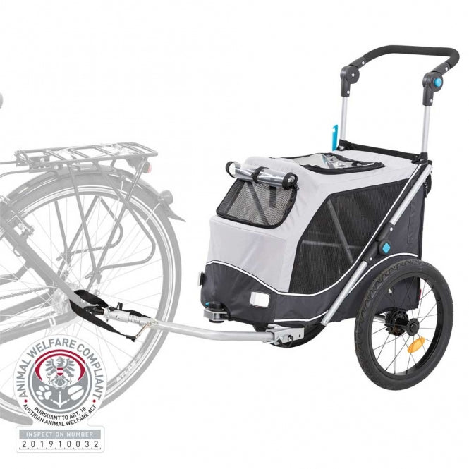 Trixie bicycle trailer for dogs - grey/black