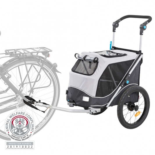 Trixie bicycle trailer for dogs - grey/black