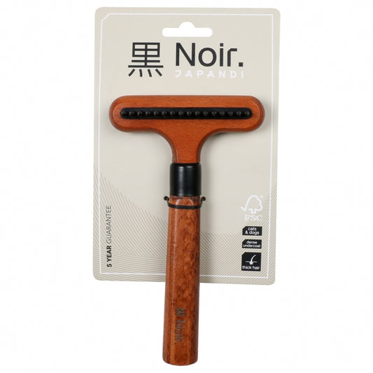 EBI Noir Japandi detangling rake with rotating tines