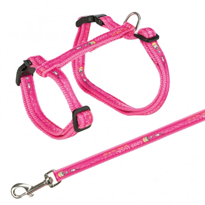 Trixie cat harness XL with leash and motif