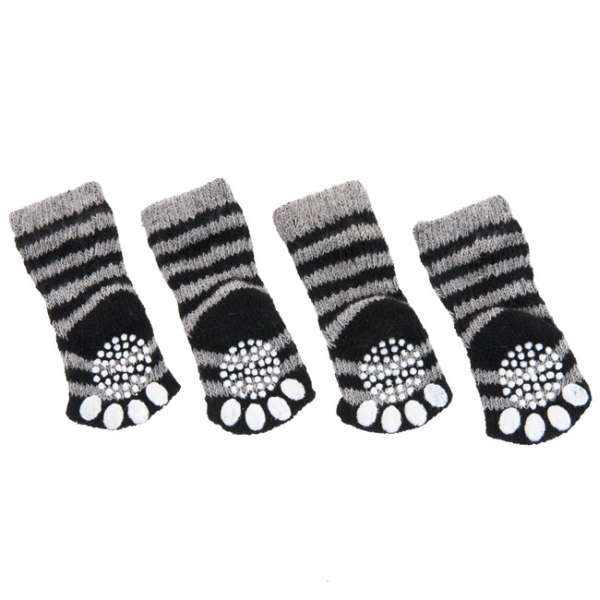 Karlie Doggy Socks Dog Socks 4-Pack - Black/Grey