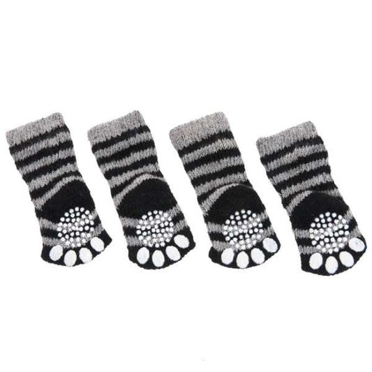 Karlie Doggy Socks Dog Socks 4-Pack - Black/Grey
